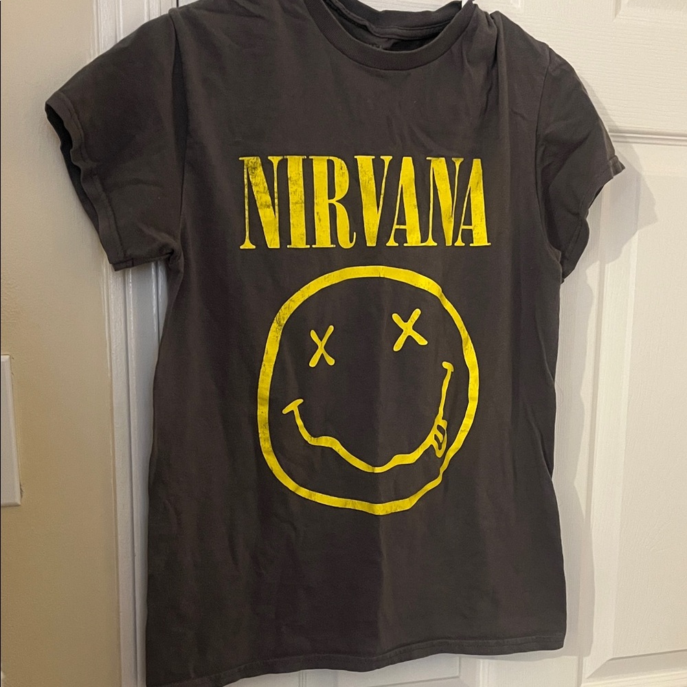 NIRVANA Black Tee with Yellow Logo